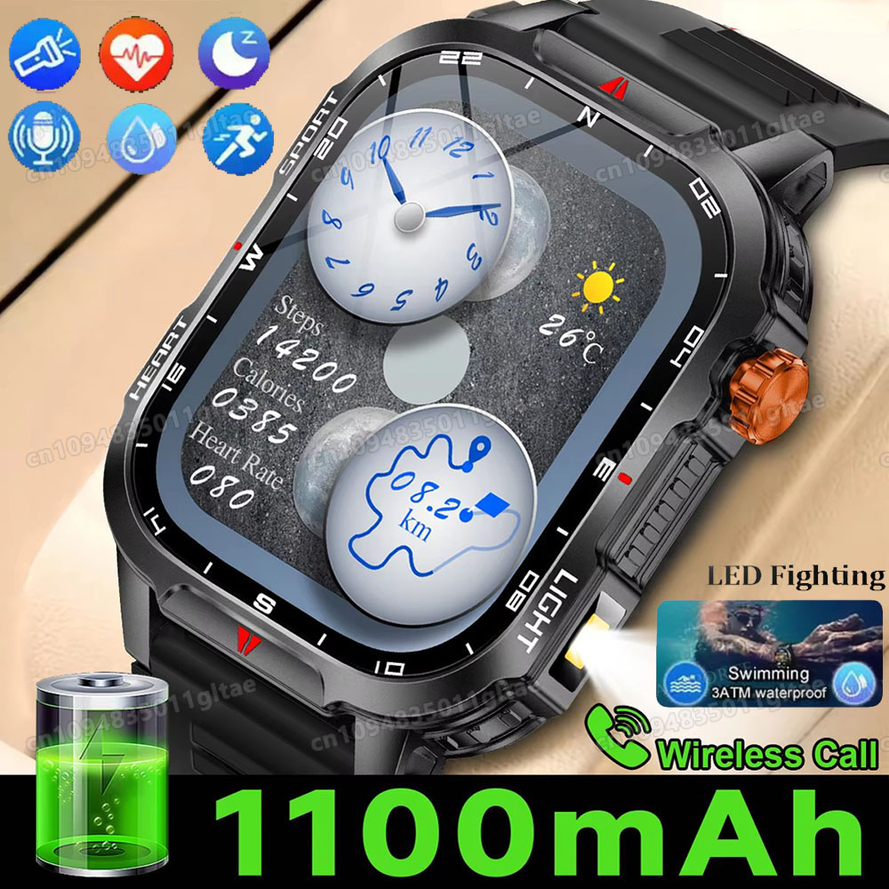 Smart Home Trainer - Męski smartwatch wojskowy do aktywności na
