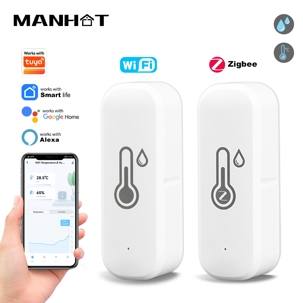 Smart Home Design - Czujnik temperatury i wilgotności MANHOT Zigbee/Wifi