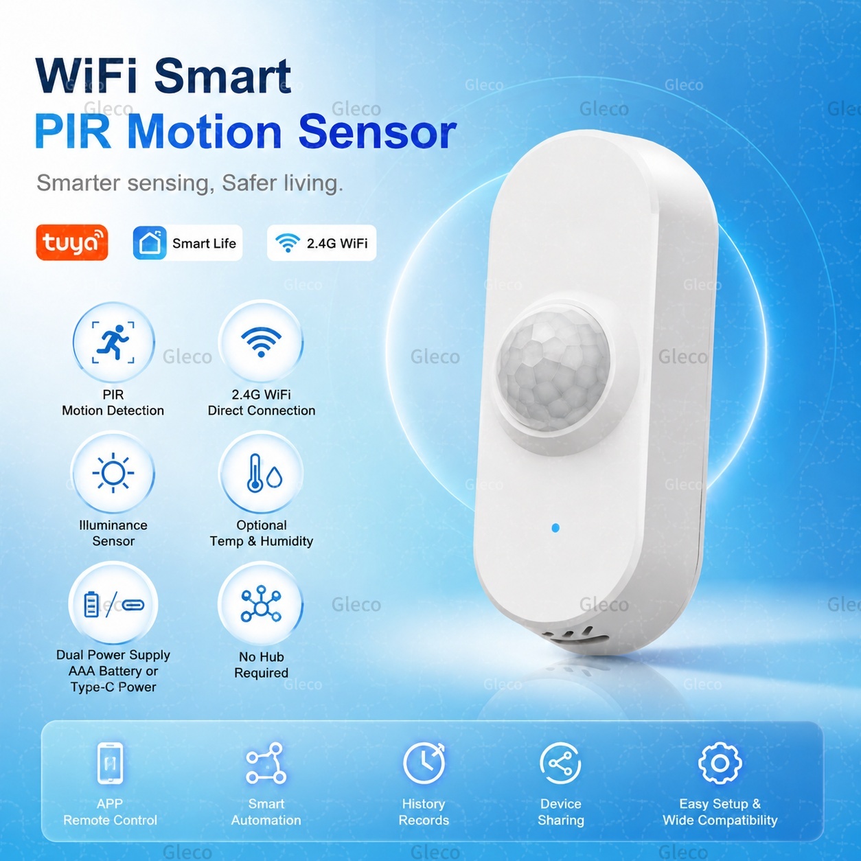 Smart Home Ir - Czujnik ruchu PIR WiFi Tuya, inteligentny