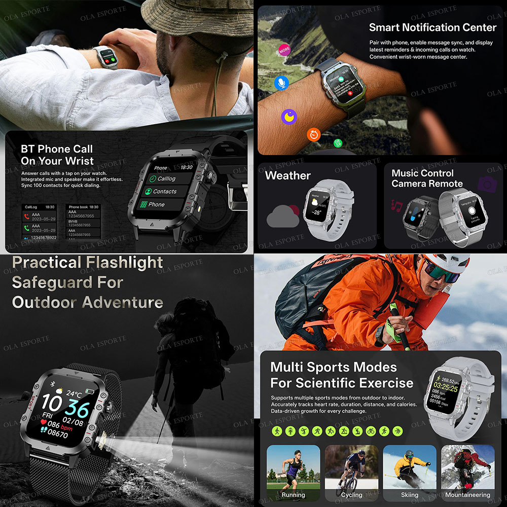 Męski smartwatch wojskowy do a – Smart Home Trainer recenzja i cena